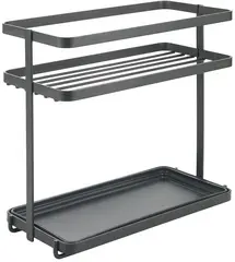 metaltex Étagère à épices Tokyo LAVA, 2 niveaux, noir mat