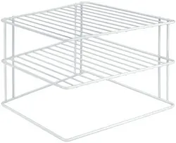 metaltex Étagère d'angle Silos,  2 niveaux, blanc