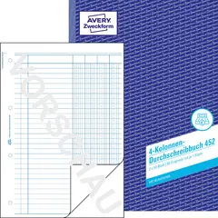 AVERY Zweckform Formularbuch "4 Kolonnen-Durchschreibbuch