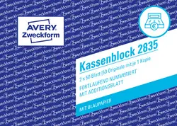 AVERY Zweckform Formularbuch "Kassenblock", 2 x 50 Blatt
