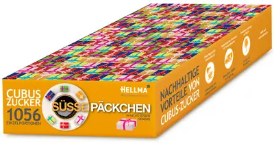 HELLMA Sucre en morceaux CUBUS "Süße Päckchen", en carton