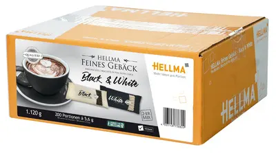 HELLMA Biscuit fin "Black & White", emballage unitaire