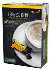 HELLMA Grains de café enrobés de chocolat noir, boîte de
