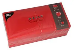 PAPSTAR Serviette cocktail, 240 x 240 mm, 3 couches, rouge