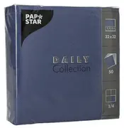 PAPSTAR Serviettes, 320 x 320 mm, 3 couches, bleu foncé