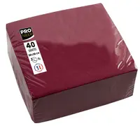 PROnappe Serviette de table jetable, 380 x 380 mm, bordeaux