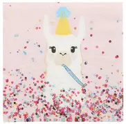 PAPSTAR Serviette à motif "Lama Party", 330 x 330 mm
