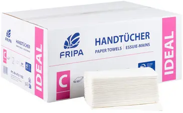 Fripa Essuie-mains IDEAL, 250 x 500 mm, pli-C, extra blanc
