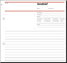 sigel Formularbuch "Kurzbrief", 2/3 A4, 50 Blatt, SD / CFB