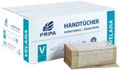 Fripa Essuie-mains VELANA, 250 x 230 mm, pli en V, marron