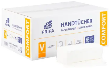 Fripa Essuie-mains COMFORT, 250 x 230 mm, pli V, extra blanc