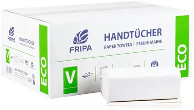 Fripa Essuie-mains ECO, 250 x 230 mm, pli en V, blanc