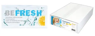 HELLMA Lingette rafraîchissante "befresh" avec un parfum de