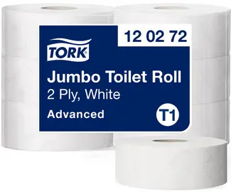 TORK Papier toilette grand rouleau Jumbo, 2 couches, blanc