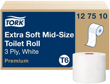 TORK Papier toilette rouleau Midi, 3 couches, 70 m, blanc