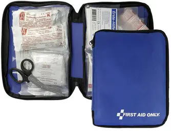 FIRST AID ONLY Trousse de premiers secours, 50 pièces, bleu