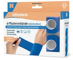 PAPSTAR Pansement, auto-adhésif, 6 rouleaux, bleu