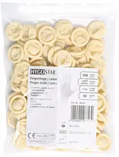 HYGOSTAR Doigtier en latex, sans poudre, M, blanc
