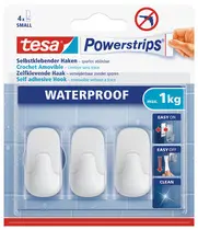 tesa Powerstrips Crochet WATERPROOF Small, plastique, blanc