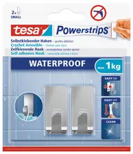 tesa Powerstrips Crochet ZOOM WATERPROOF Small, argent