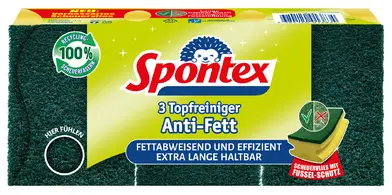 Spontex Éponge Anti-Gras, pack de 3