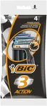 BIC Rasoir jetable 3 Action, pour hommes, pack de 4