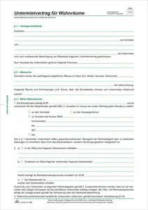 RNK Verlag Vordruck "Untermietvertrag für Wohnräume", DIN A4