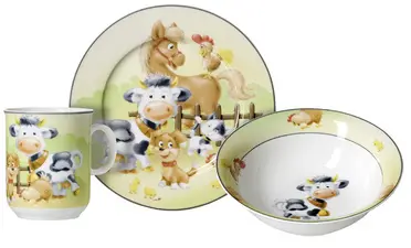 Ritzenhoff & Breker Vaisselle ANIMAUX DE LA FERME, 3 pièces