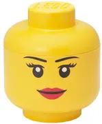 LEGO Boîte en forme de tête STORAGE HEAD GIRL, S, 2 L, jaune