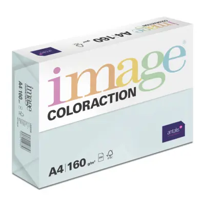 Papier Image Coloraction lagoon/bleu clair 160g/m² A4 Carton de 5 paquets