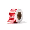 Etiquette Auto-adhésive Blanche imprimée HAUT en rouge 148 mm x 480 mm