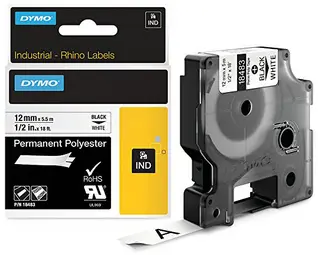 DYMO RHINO Etiquette industrielle en polyester transparent