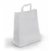 Sac kraft poignées plates 110 x 280 x 100 mm blanc