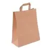 Sac kraft poignées plates 220 x 280 x 100 mm brun
