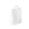 Sac kraft poignées plates 260 x 250 x 190 mm blanc