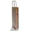 Sac kraft 1 bouteille à poignées torsadées 140 x 390 x 80 mm brun