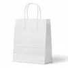 Sac kraft poignées torsadées 180 x 220 x 80 mm blanc