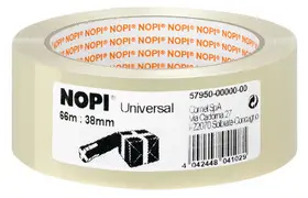 NOPI Ruban adhésif universel pour emballage, 50 mm x 66 m