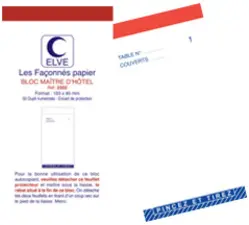 ELVE Bloc Maître d'Hôtel, 96 x 165 mm, 50 feuillets dupli