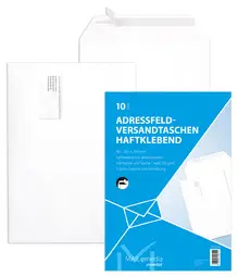 MAILmedia Pochettes d'expédition B4, avec fenêtre, blanc