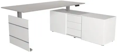 kerkmann Poste de travail complet Move 3 tube, gris clair