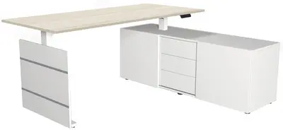 kerkmann Poste de travail complet Move 3, blanc/érable