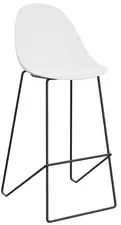 PAPERFLOW Chaise de bar "VOID", set de 2, blanc/noir