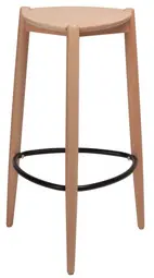 PAPERFLOW Chaise de bar LUCK, set de 2, en hêtre