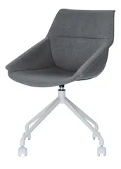 PAPERFLOW Chaise visiteur LUGE, set de 2, blanc / anthracite