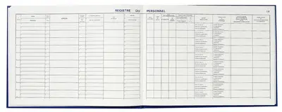 LE DAUPHIN Brochure "Registre du personnel", noir