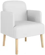 PAPERFLOW Fauteuil visiteur Brooks, simili cuir, blanc