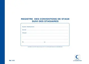 ELVE Registre "Conventions de stage Suivi des stagiaires