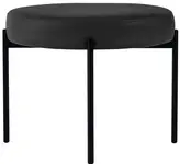 PAPERFLOW Banc GAIA, rond, habillage similicuir, noir