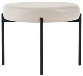 PAPERFLOW Banc GAIA, rond, habillage similicuir, blanc
